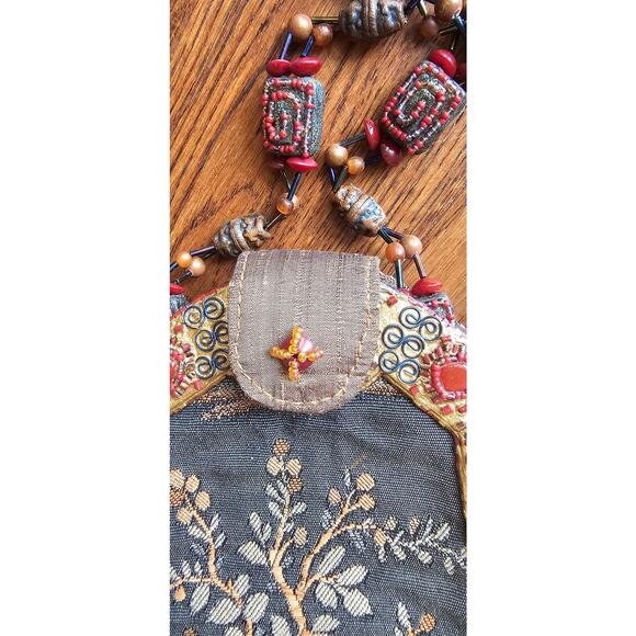 Vintage Mary Frances Egyptian Tapestry Purse Beaded Handbag Numbered - Picture 8 of 16